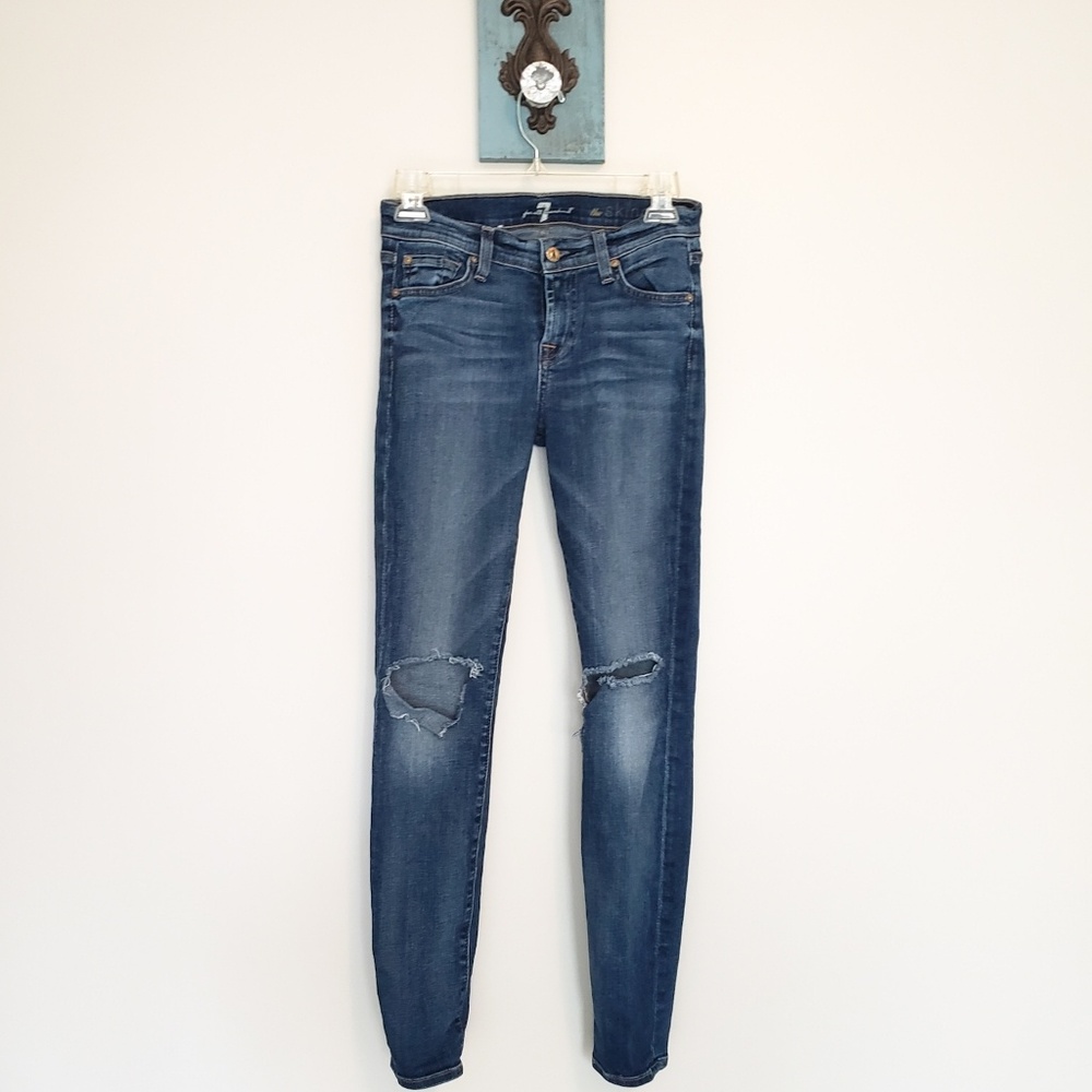 7 for all mankind skinny ripped distressed 25
